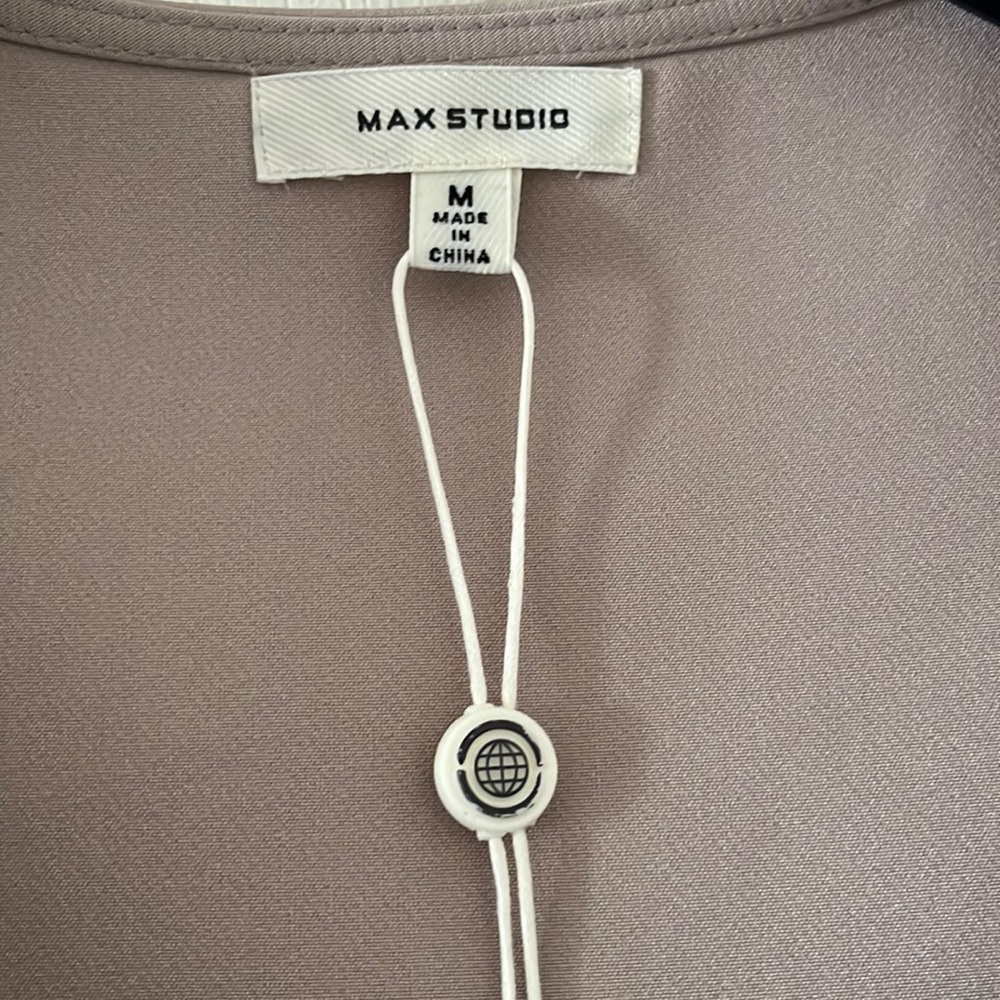 Max Studio Beige Sleeveless Double-Breasted Front Button Tuxedo Dress Size Med. - Picture 3 of 16